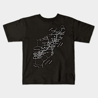 Appalachian Trail Hand-Drawn Map Kids T-Shirt